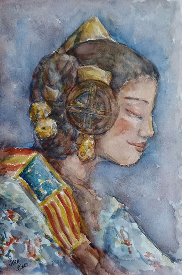 Fallera Watercolour Paper Portrait