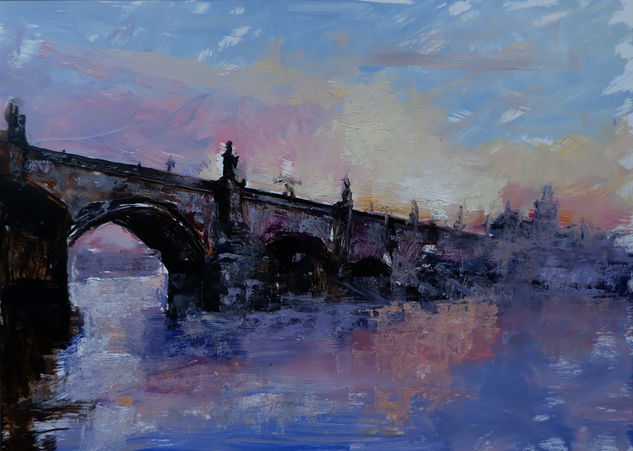 Praga Óleo Tabla Paisaje