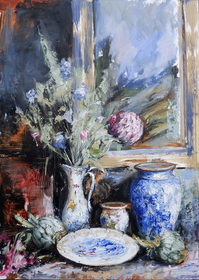 flores Óleo Tabla Floral