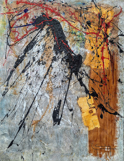 " Dripping Action Painting I " (2021). Mixed media Canvas Others