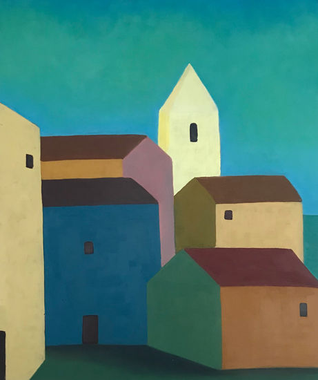 Casas grandes. Oil Panel Landscaping