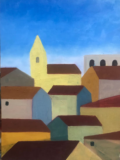 Acueducto. Óleo Tabla Paisaje