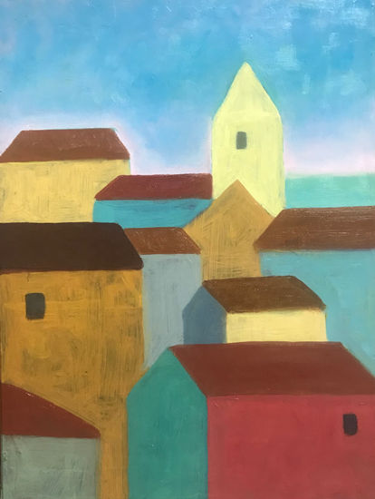 Frente rojizo. Óleo Tabla Paisaje