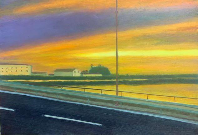Marismas 6. Óleo Tabla Paisaje