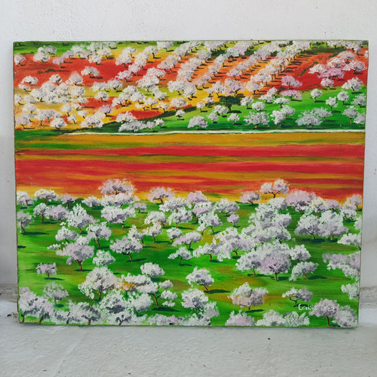 Almendros en San Inés Óleo Lienzo Paisaje