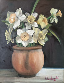 Jarrón con narcisos