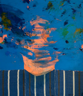 Abstract Face in Blue