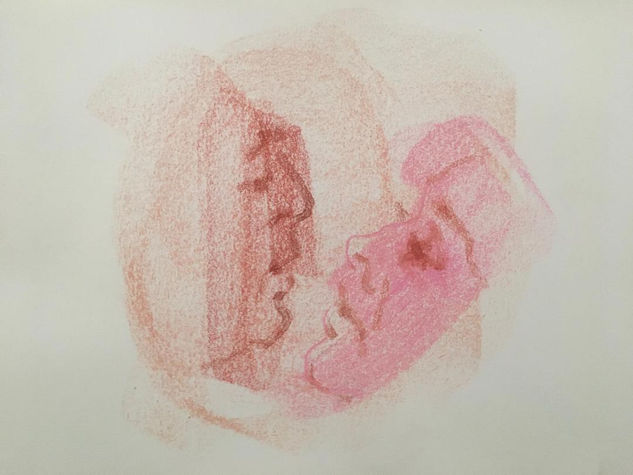 Pareja Pastel Paper Portrait