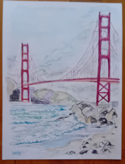 San Francisco kindness Acuarela Papel Marina