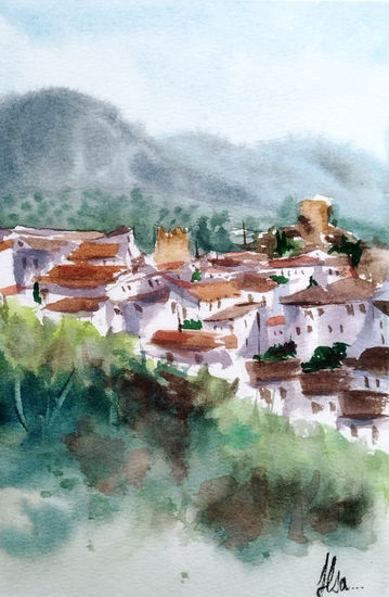 Zuheros, Pueblo Andaluz Watercolour Paper Landscaping