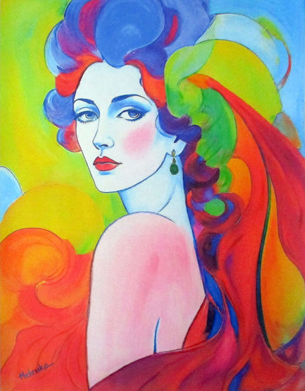"Bare Radiance" Acrylic Canvas Portrait