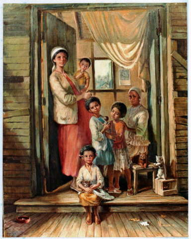 la familia Oil Canvas Figure Painting