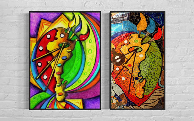 LA OBRA / EL MOSAICO (Obra: Zazare es la Paleta/ Zazare es el Color) Mixed Media