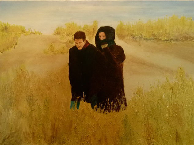 Paseo por las dunas Oil Canvas Figure Painting