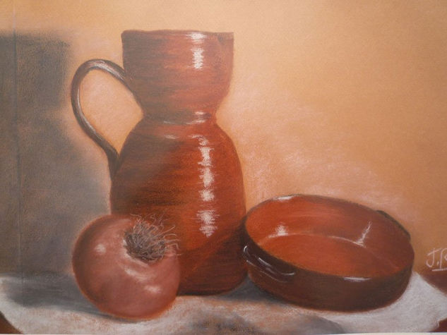 Cebolla con barros Pastel Paper Still Life Paintings