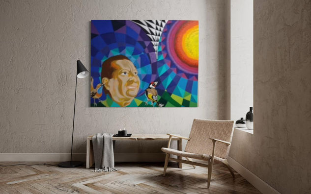 Jilguero Eterno Acrylic Canvas Portrait