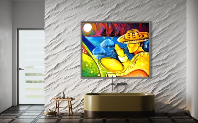 Juglar de la Noche Acrylic Canvas Figure Painting