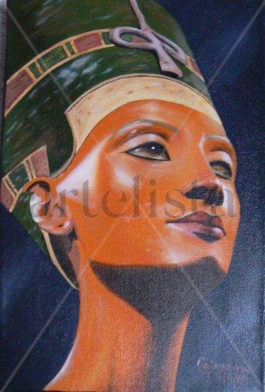 Nefertiti Oil Textile Figure Painting