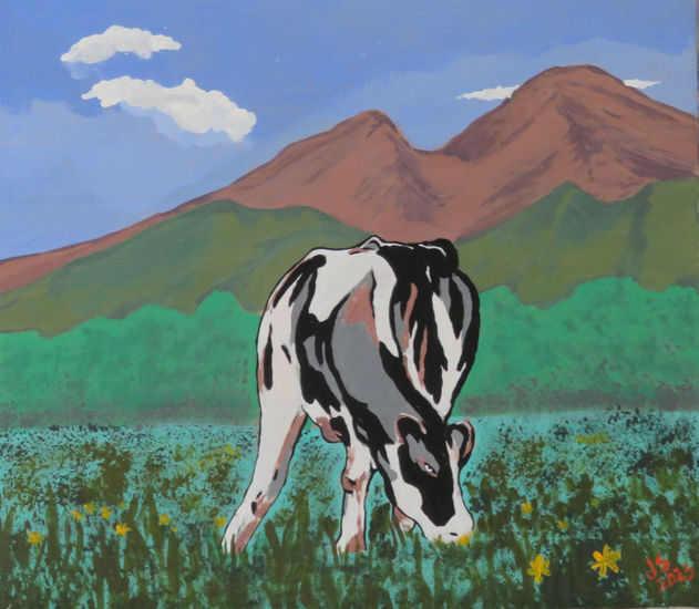 Vaquilla pastando Acrylic Card Animals