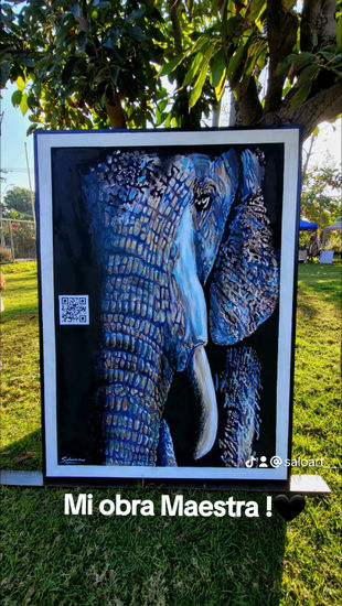 la mirada del elefante Acrylic Canvas Animals