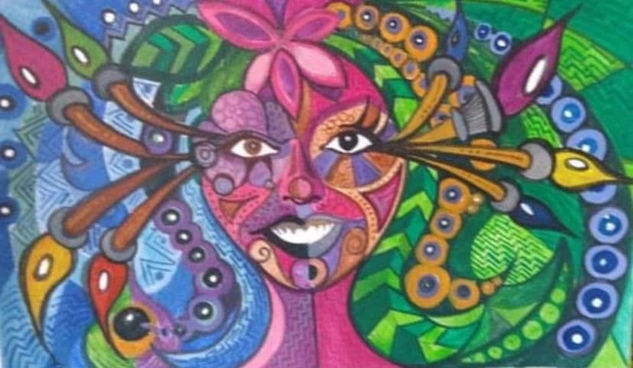 Vida color de Rosa Acrylic Others Portrait