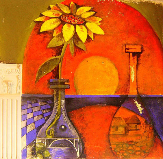 Floreciendo más allá de la botella Acrylic Others Figure Painting