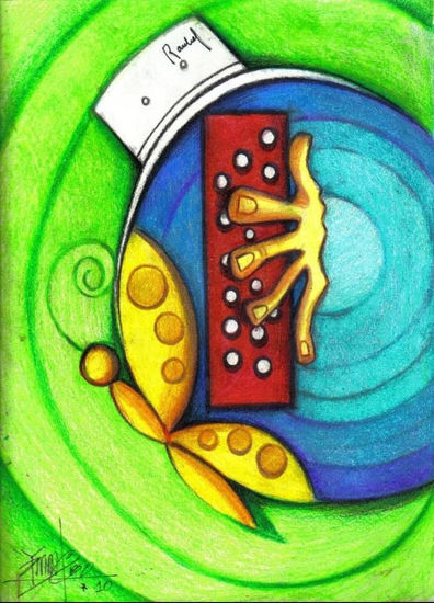 Bajo el Sombrero (Sentipensando la Mariposa) Técnica Mixta