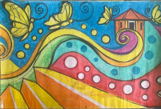 La Casa en el Aire (Boceto) Mixed Media