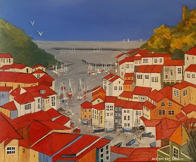 In the north of Spain Mixed media Canvas Marine Painting