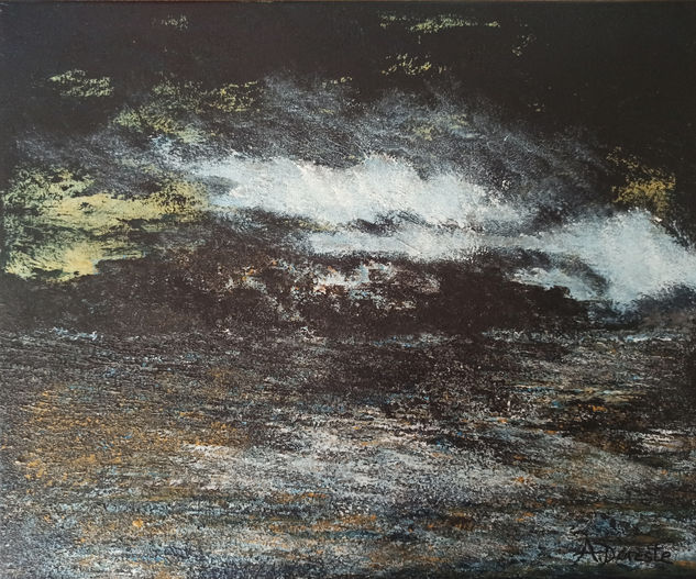Tormenta en la oscuridad Acrylic Canvas Marine Painting