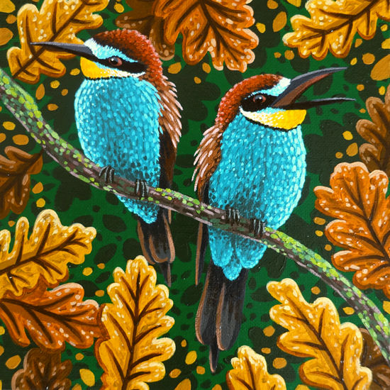 Abejarucos en un Roble Acrylic Others Animals