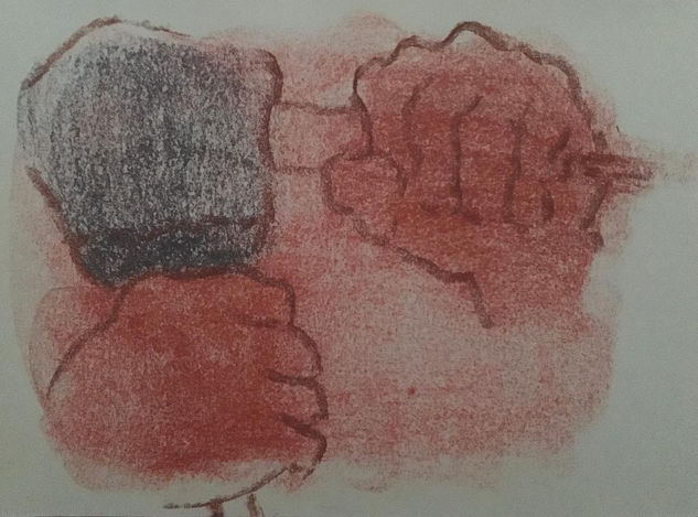 Manos que esculpen Pastel Paper Figure Painting