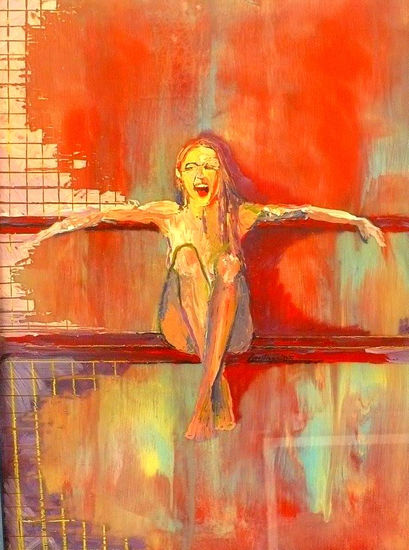 Alarido Rebelde Acrylic Glass Figure Painting