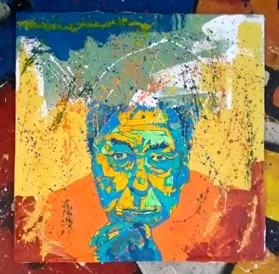 Atahualpa Yupanqui Acrílico Lienzo Retrato
