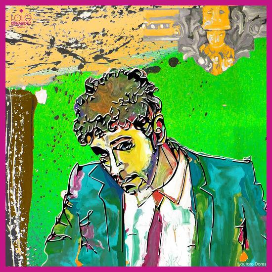 Gustavo Adrián Cerati Media Mixta Papel Retrato