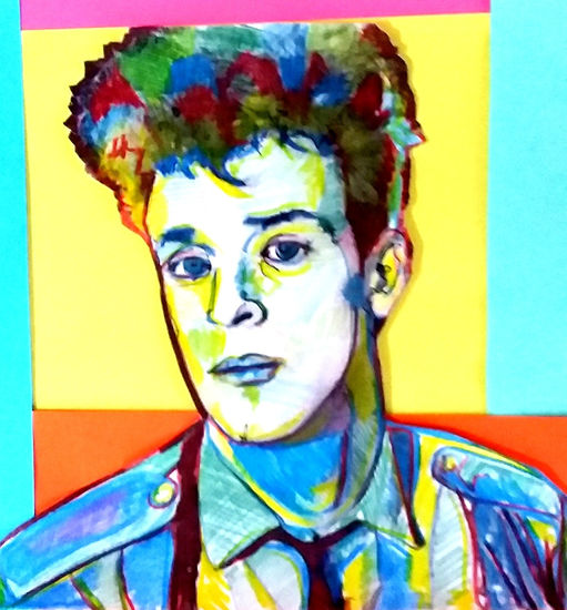Gustavo Cerati Media Mixta Papel Retrato