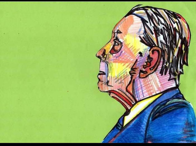 Jorge Francisco Isidoro Luis Borges Mixed media Paper Portrait