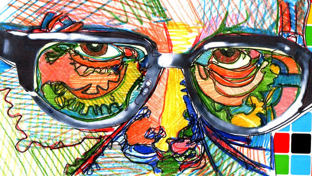 Gonzalo Mario Rojas Pizarro Mixed media Paper Portrait