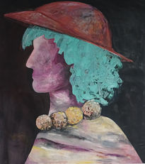 Mujer de cabello azul