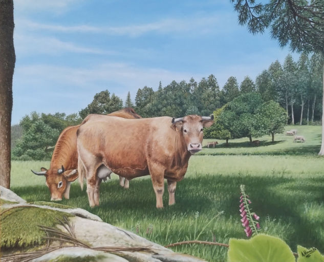 Rubias gallegas Óleo Lienzo Animales