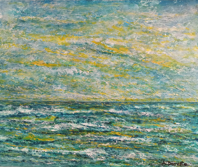 Horizonte en movimiento Acrylic Panel Marine Painting