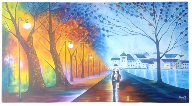 Paisaje Colorido Frances Oil Canvas Landscaping