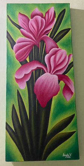 Orquidea Rosada Oil Canvas Floral Painting