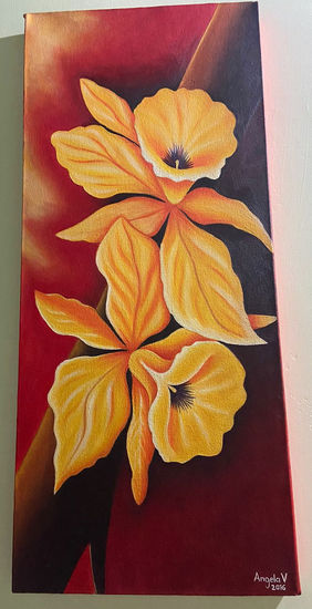 Orquidea Amarilla Oil Canvas Floral Painting