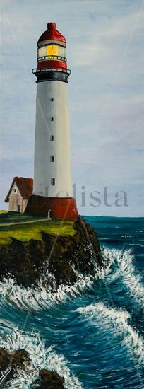 El Faro Óleo Lienzo Marina