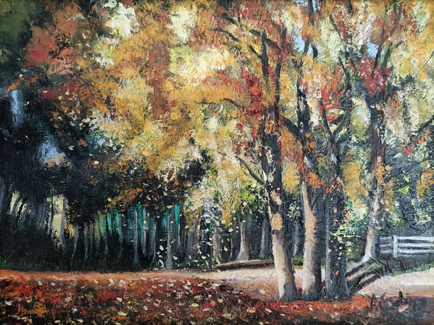 Otoño Óleo Lienzo Paisaje