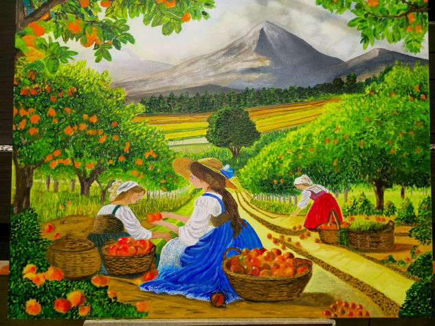 la recoleta fruta Óleo Lienzo Paisaje