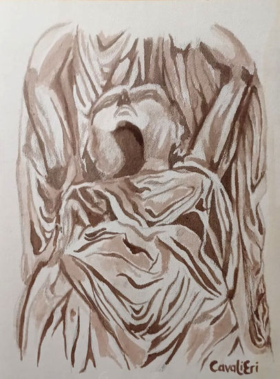 la dondella despertando Ink Card Figure Painting