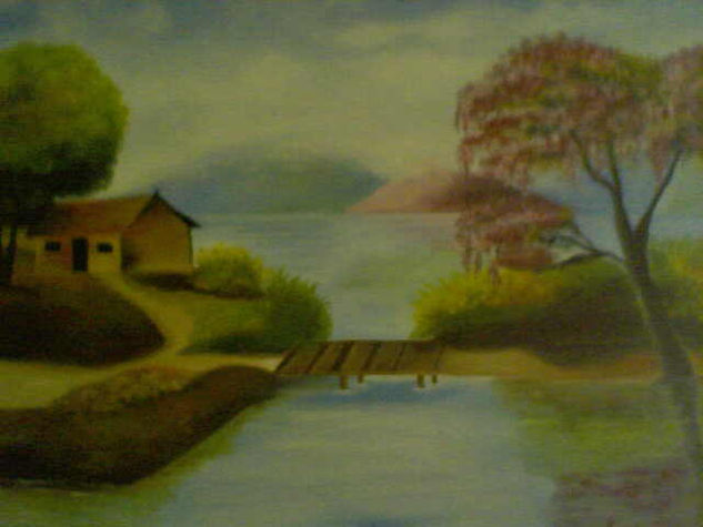 armonia en el lago Oil Canvas Landscaping