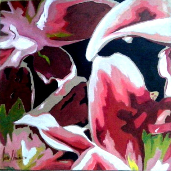 ENTRE HOJAS Oil Canvas Floral Painting
